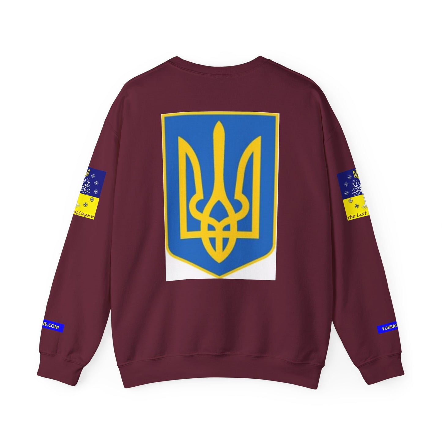 I Support Ukraine Crewneck Sweatshirt — Ukrainian Flag & Tryzub Support Pullover