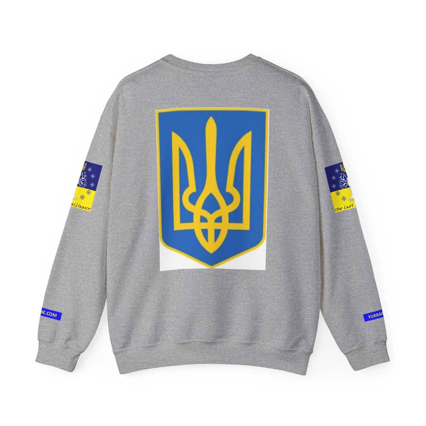 I Support Ukraine Crewneck Sweatshirt — Ukrainian Flag & Tryzub Support Pullover