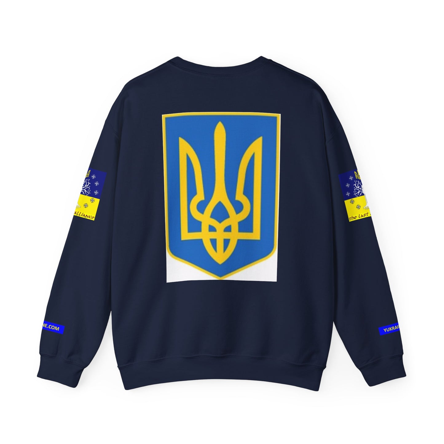 I Support Ukraine Crewneck Sweatshirt — Ukrainian Flag & Tryzub Support Pullover