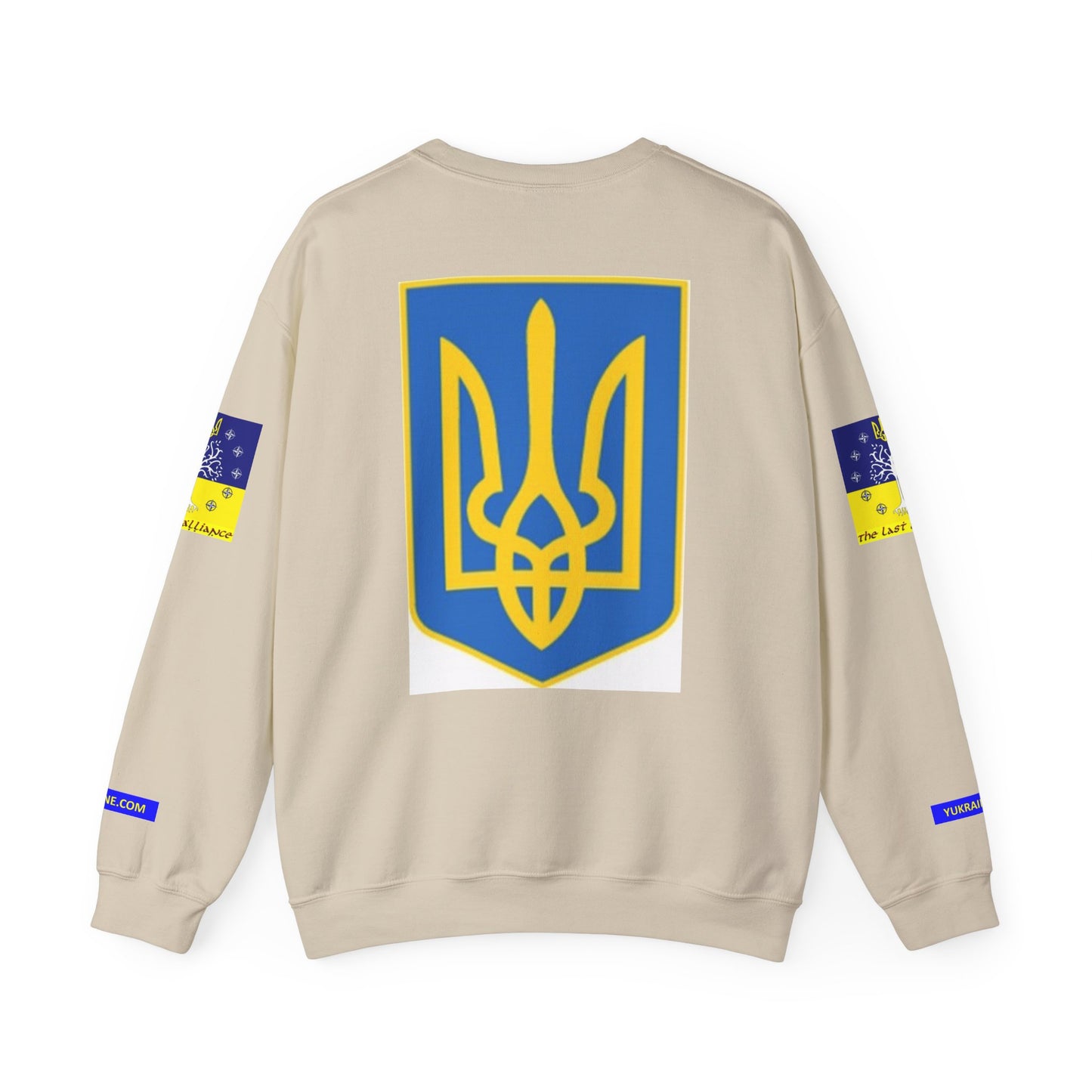 I Support Ukraine Crewneck Sweatshirt — Ukrainian Flag & Tryzub Support Pullover