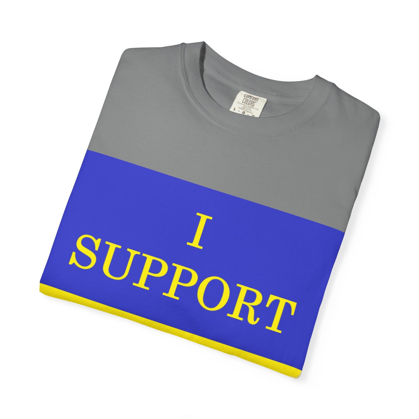 I Support Ukraine T-Shirt — Ukrainian Flag & Tryzub Graphic