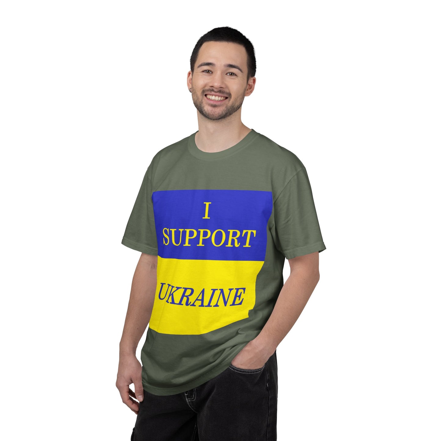 I Support Ukraine T-Shirt — Ukrainian Flag & Tryzub Graphic