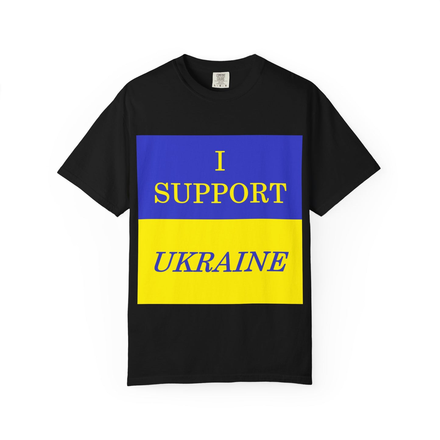 I Support Ukraine T-Shirt — Ukrainian Flag & Tryzub Graphic