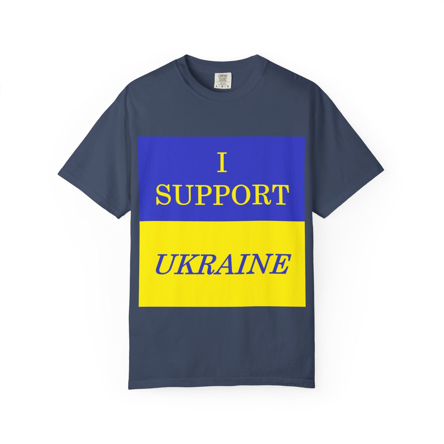 I Support Ukraine T-Shirt — Ukrainian Flag & Tryzub Graphic