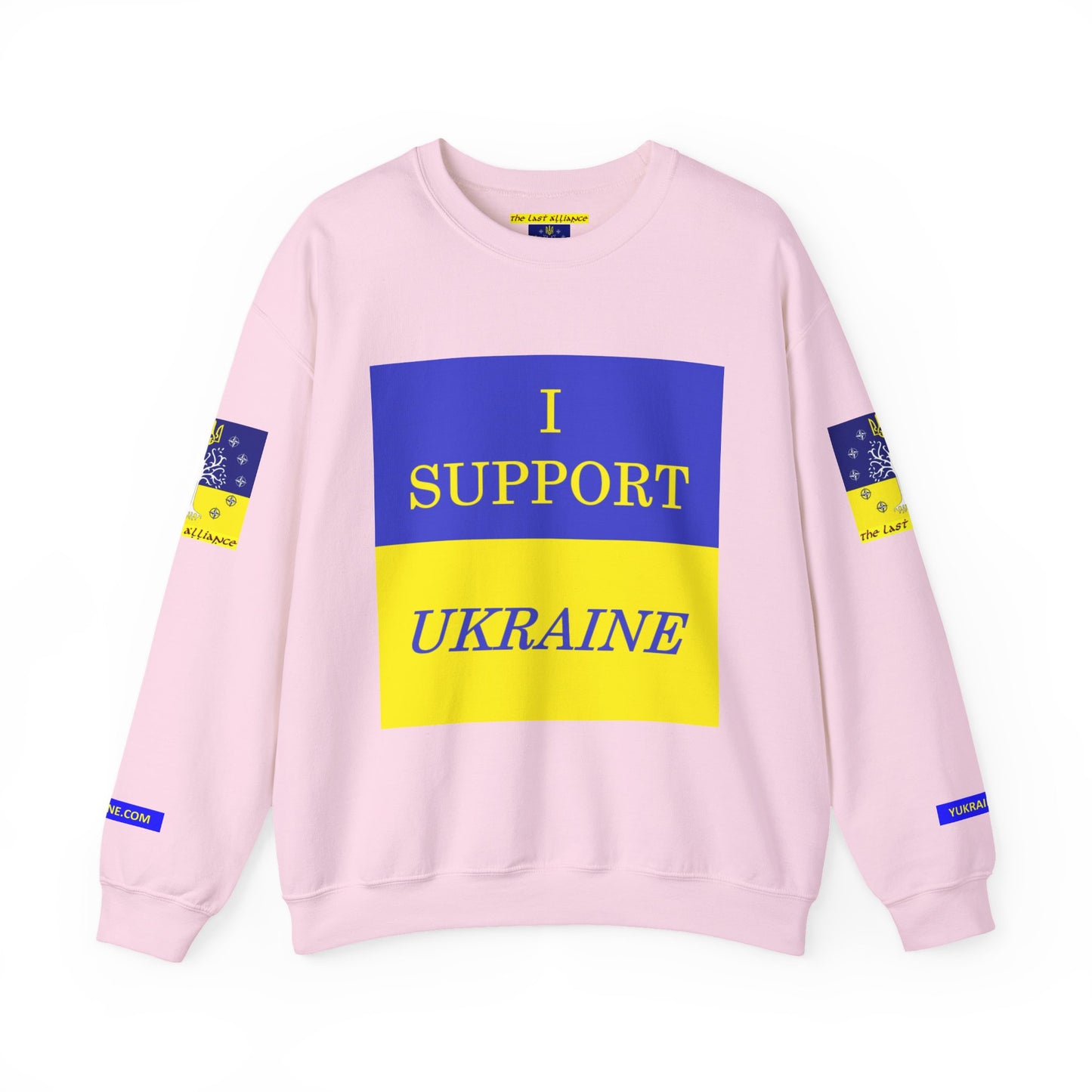 I Support Ukraine Crewneck Sweatshirt — Ukrainian Flag & Tryzub Support Pullover
