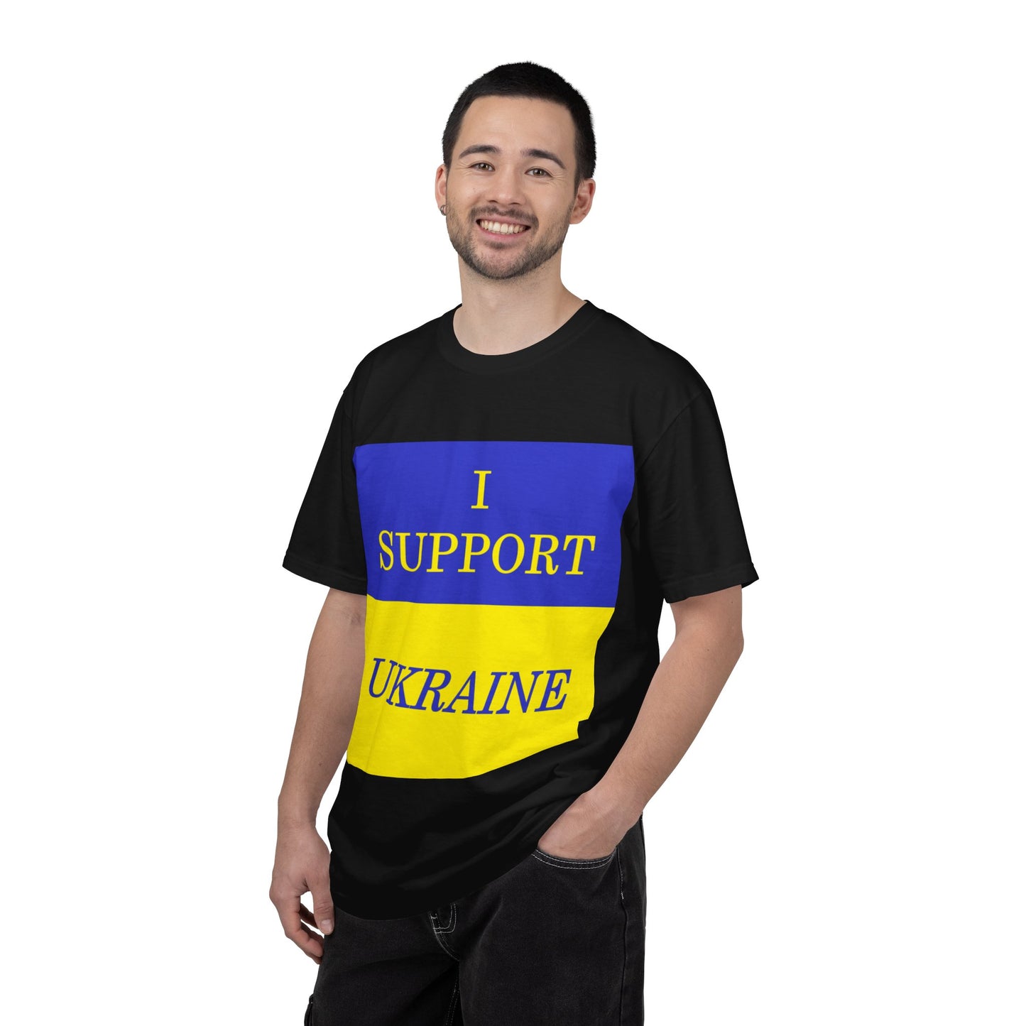 I Support Ukraine T-Shirt — Ukrainian Flag & Tryzub Graphic